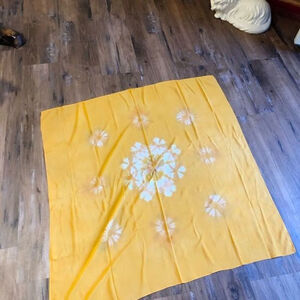 Vintage 100% Silk orange batik tie dye scarf